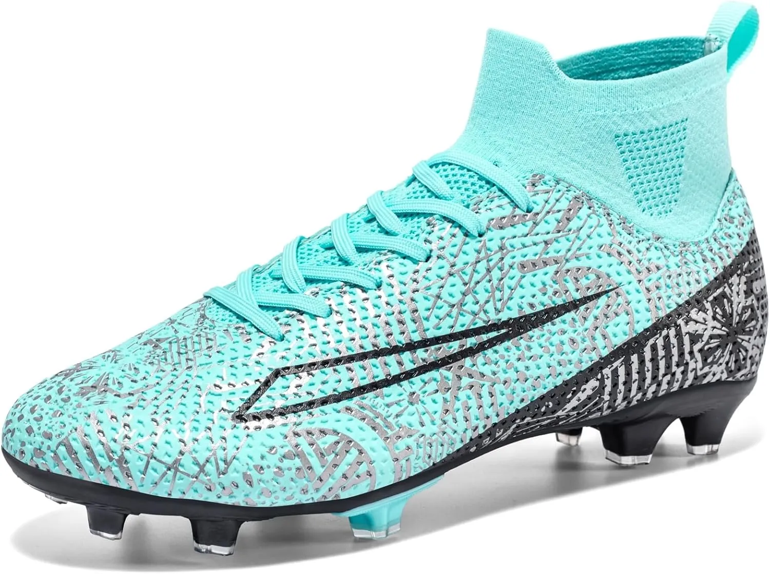 Soccer Cleats for Mens Womens Turf Soccer Shoes Indoor Footall Cleats High Ankle TF AG FG Football Boots Wide Training Sneaker