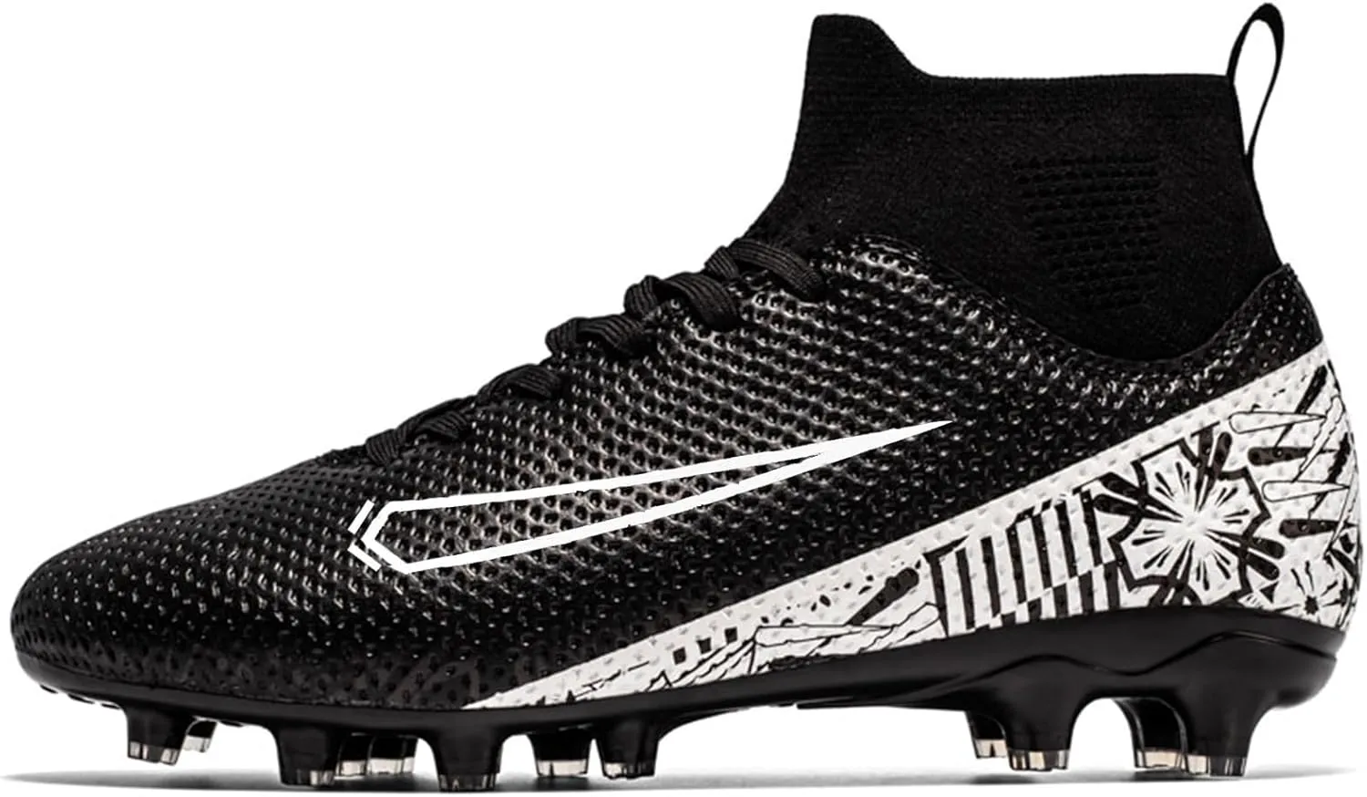 Soccer Cleats for Mens Womens Turf Soccer Shoes Indoor Footall Cleats High Ankle TF AG FG Football Boots Wide Training Sneaker