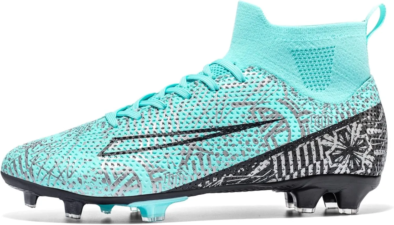 Soccer Cleats for Mens Womens Turf Soccer Shoes Indoor Footall Cleats High Ankle TF AG FG Football Boots Wide Training Sneaker