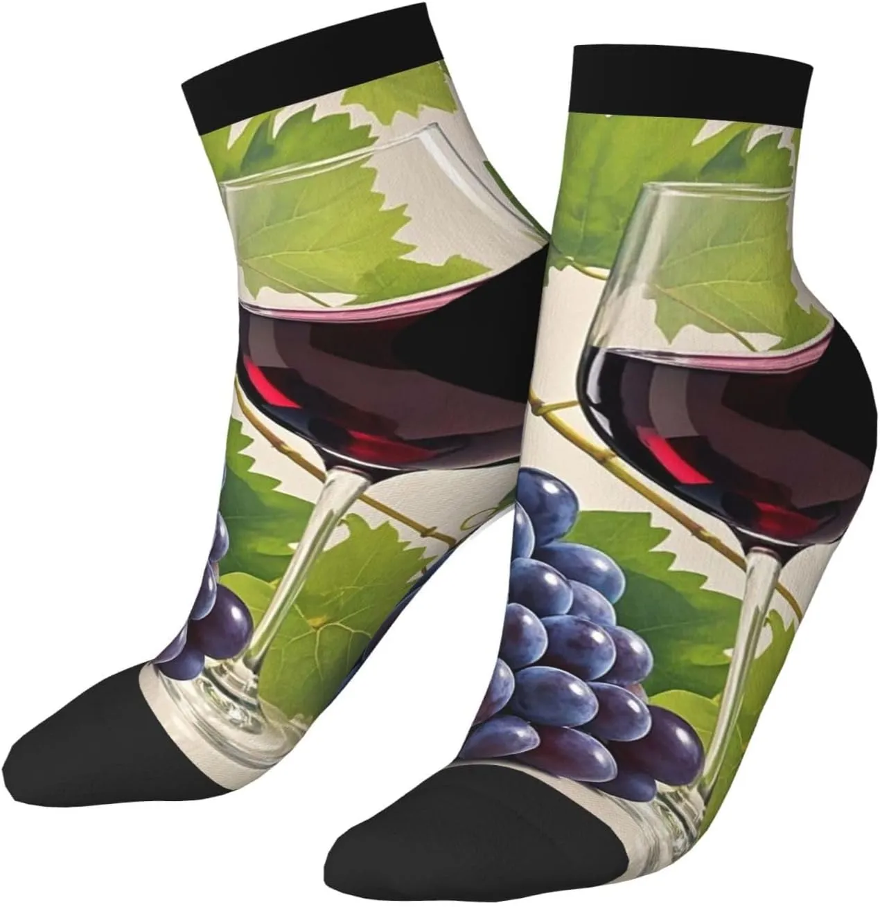 Socks for Women Men Breathable Moisture Wicking Boot Socks Grape Wine Warm Calf Socks