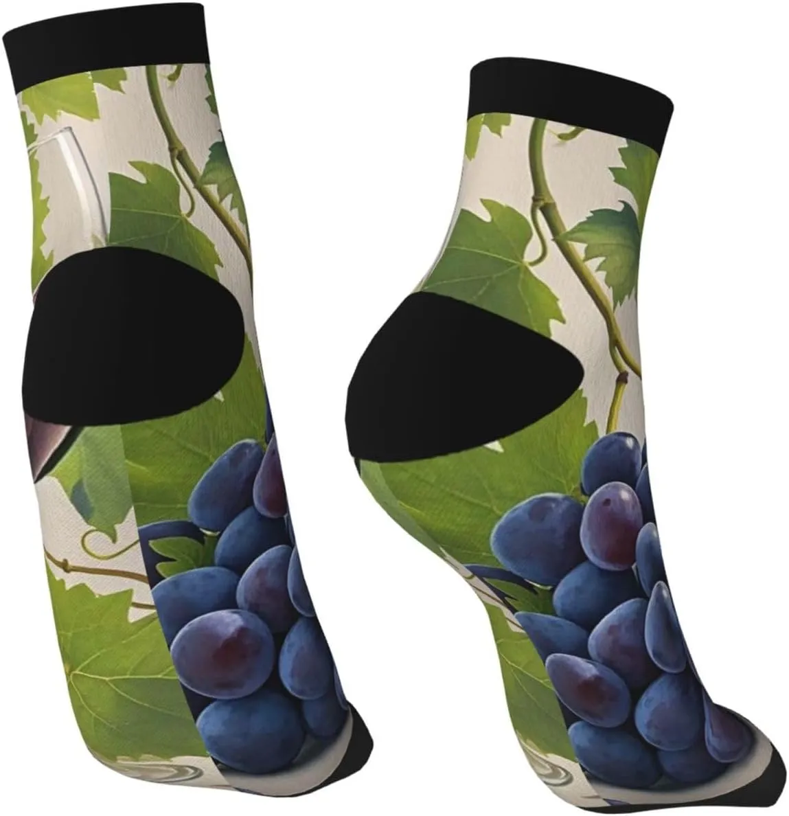 Socks for Women Men Breathable Moisture Wicking Boot Socks Grape Wine Warm Calf Socks