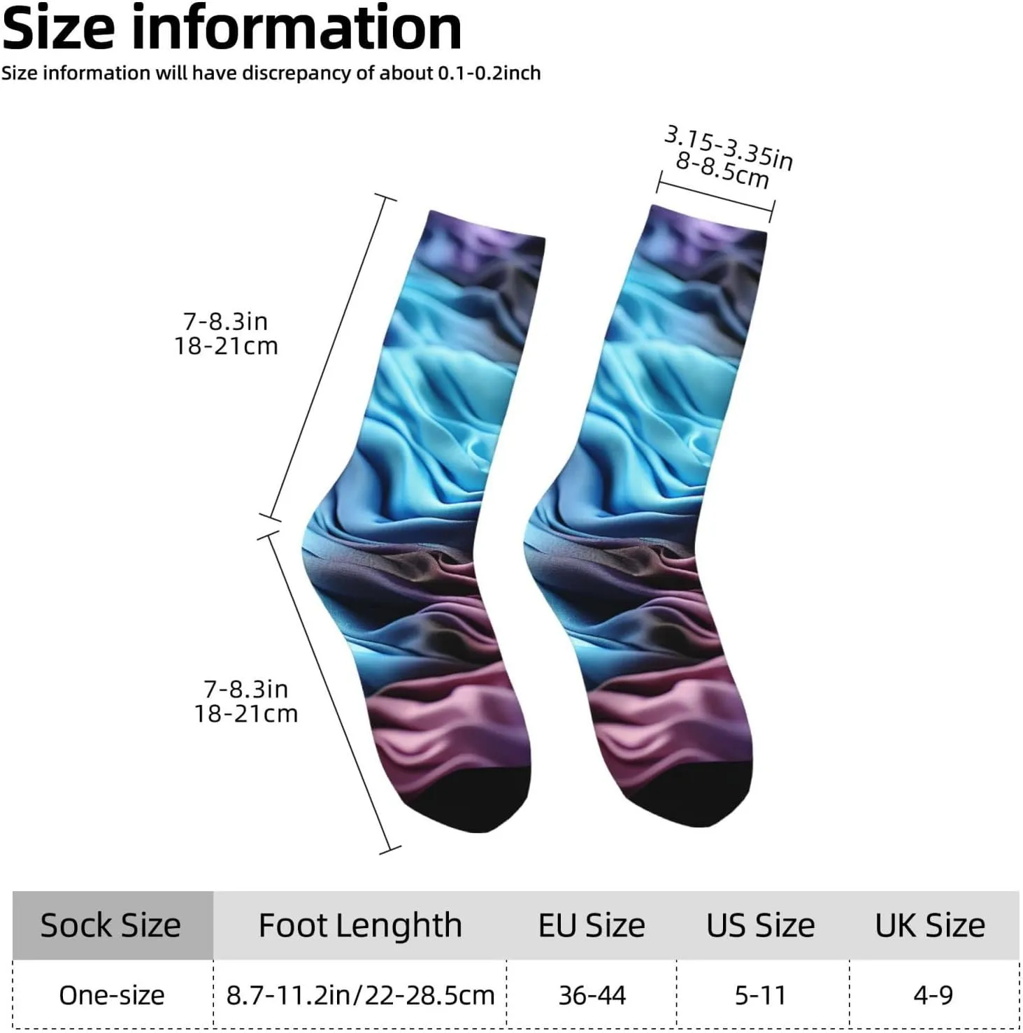 Socks for Women Men Gradient Fabric Boot Socks Breathable Warm Calf Socks for Hiking Work