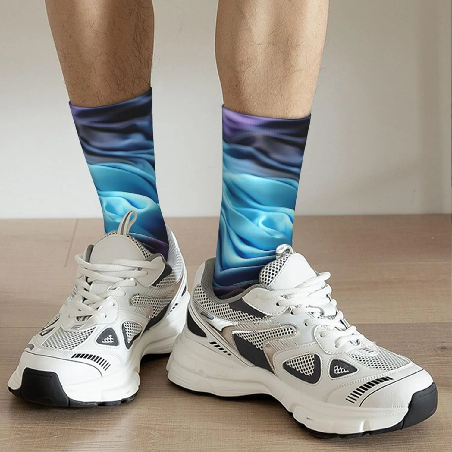 Socks for Women Men Gradient Fabric Boot Socks Breathable Warm Calf Socks for Hiking Work