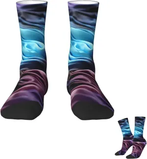 Socks for Women Men Gradient Fabric Boot Socks Breathable Warm Calf Socks for Hiking Work
