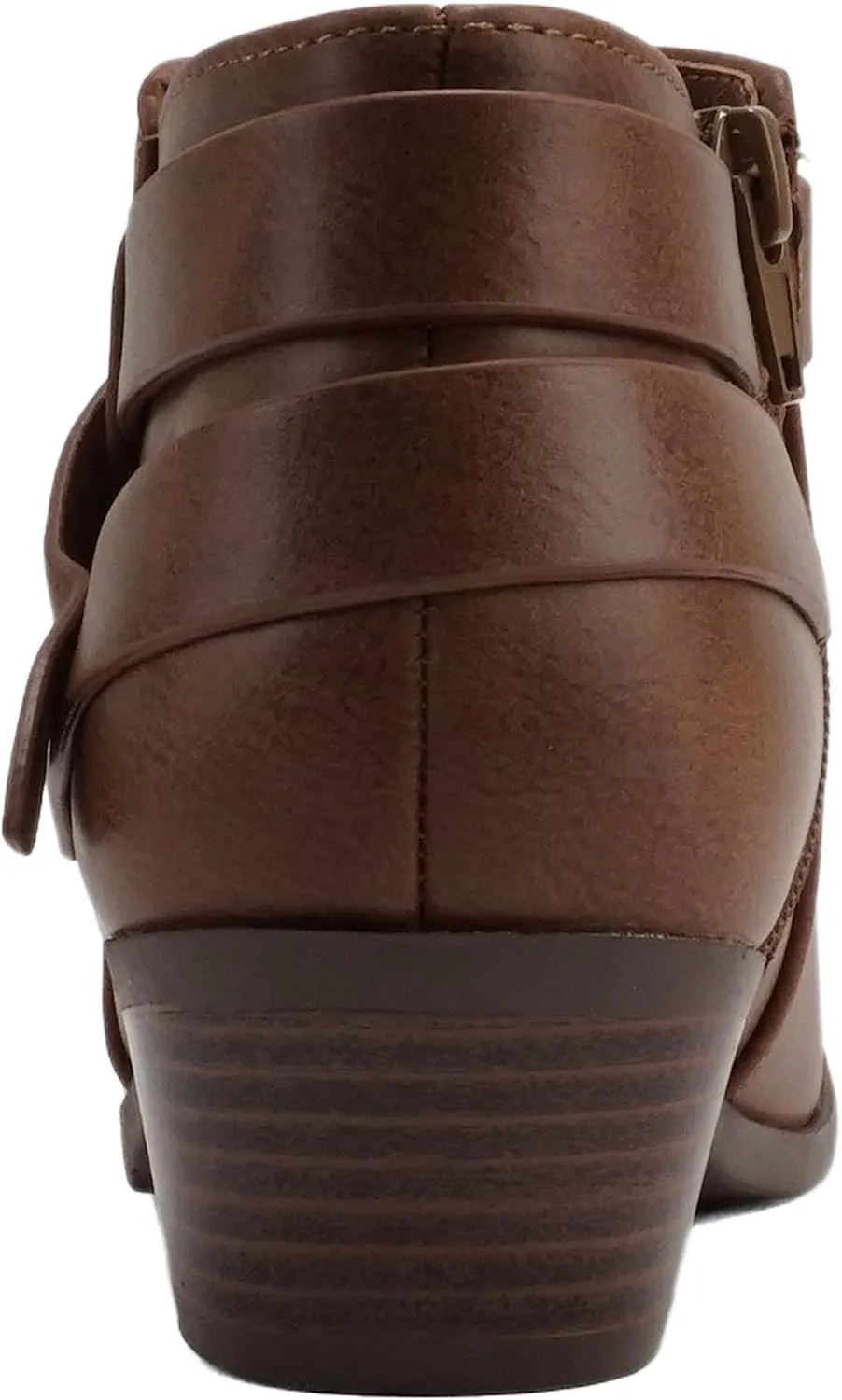 Soda SWEETEN Women's Fashion Closed Toe Multi Strap Ankle Bootie Block Heel (Wide Fit Available)