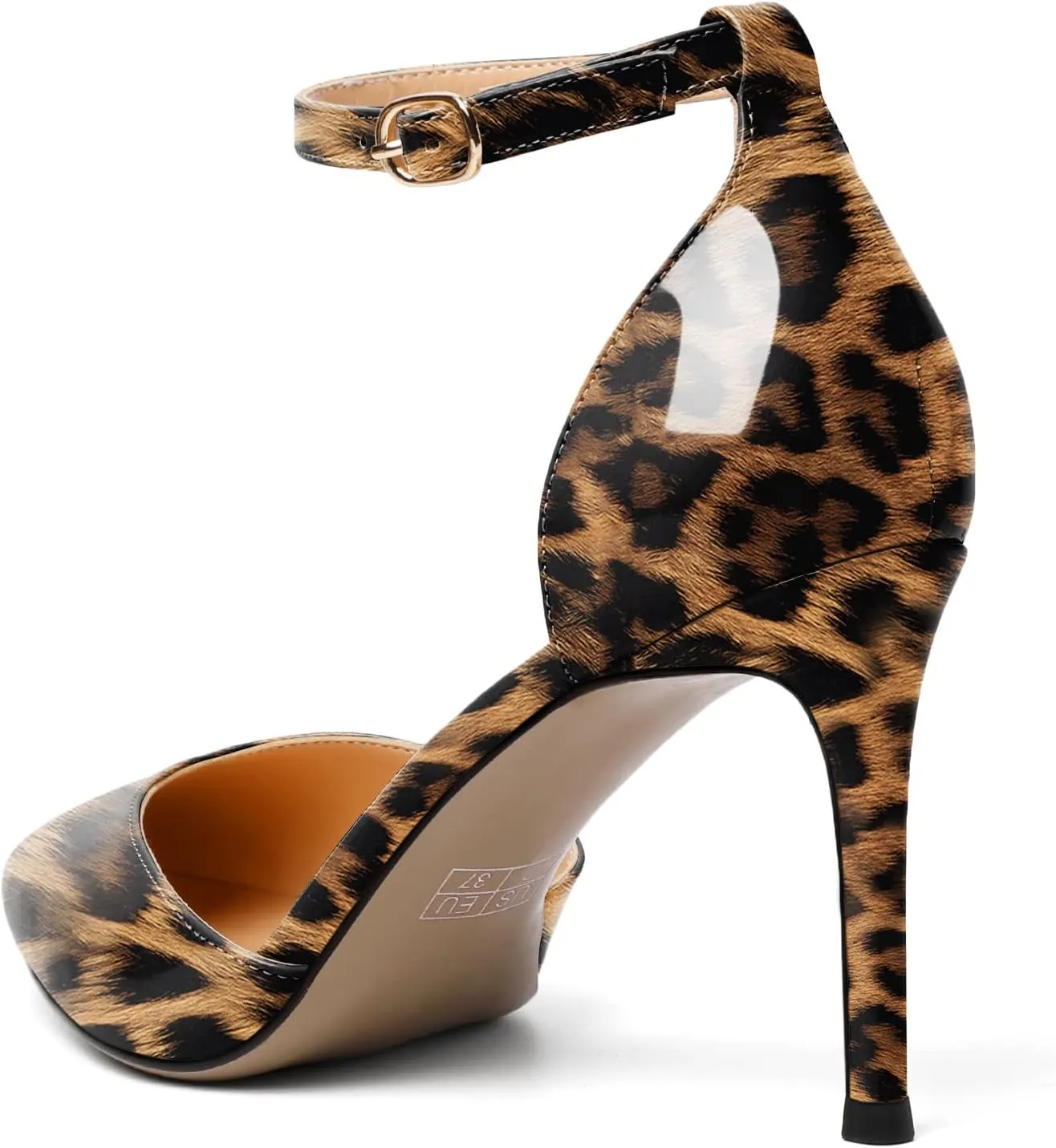 Soireelady Women High Heel Pumps Pointed Toe Stilettos Adjustable Ankle Strap High Heels Elegant Office Lady Shoes for Party, Wedding, Evening 3.35 Inches