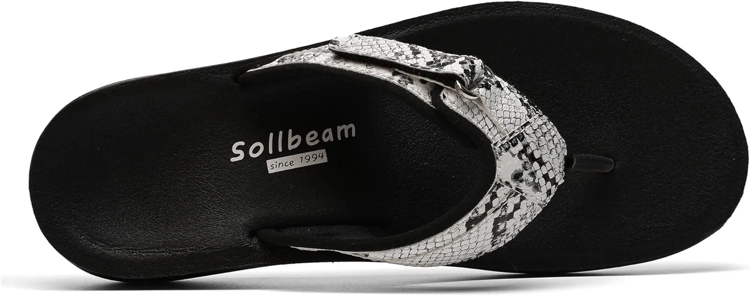 SOLLBEAM Womens Original Orthotic Comfort Thong Style Flip Flops Sandals With Arch Support Heel Cup