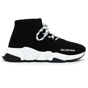 Speed Knit Lace Sock Black White (W)