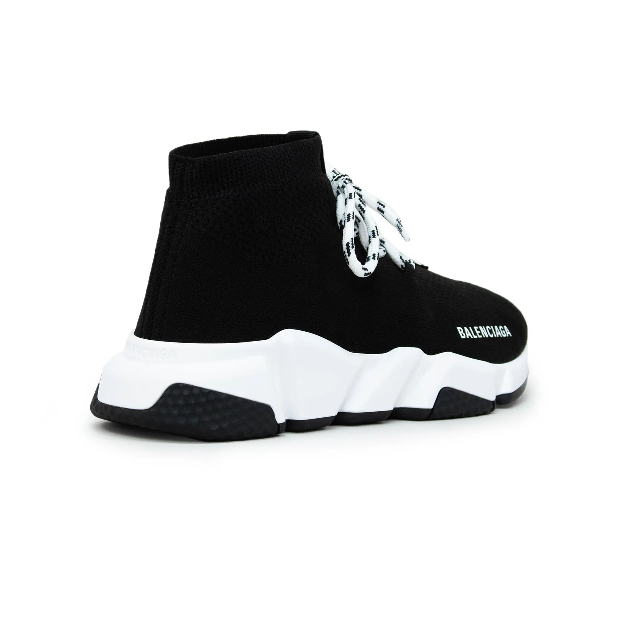 Speed Knit Lace Sock Black White (W)
