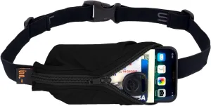 SPIbelt Original Pocket Running Belt for Women Men, Phone Holder for Running, Running Fanny Pack, Holder for Phone, Running Waist Pack, Expandable, Adjustable. Black with Black Zipper