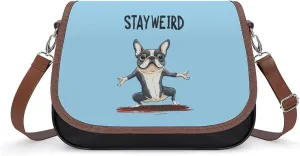 Stay Weird Boston Terrier Fashion Crossbody Bags Purses for Women Funny Printing Shoulder Handbags Bag