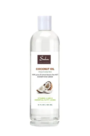 SULU ORGANICS 100% Pure Kosher Fractionated Coconut Oil All Natural 4 Oz
