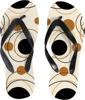 Summer Flip Flops for Women Girls - Abstract Geometric Pattern Casual Thong Slippers Slide Flat Sandals for Beach