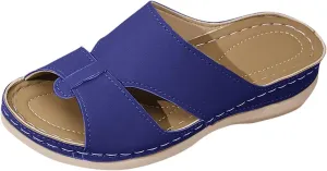 Summer Slides Women Arch Support Sandals Comfort Slip on Flat Sandal Lightweight Indoor Outdoor Walking Slippers