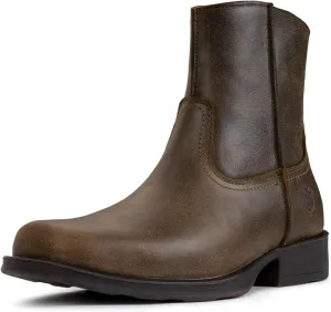 SUREWAY Cowboy Boots for Men - Square Toe Mens Western Slip on Boots, Slip Resistant Country Boots, Durable Comfortable, Old West Style Casual/Work/Dress Shoes