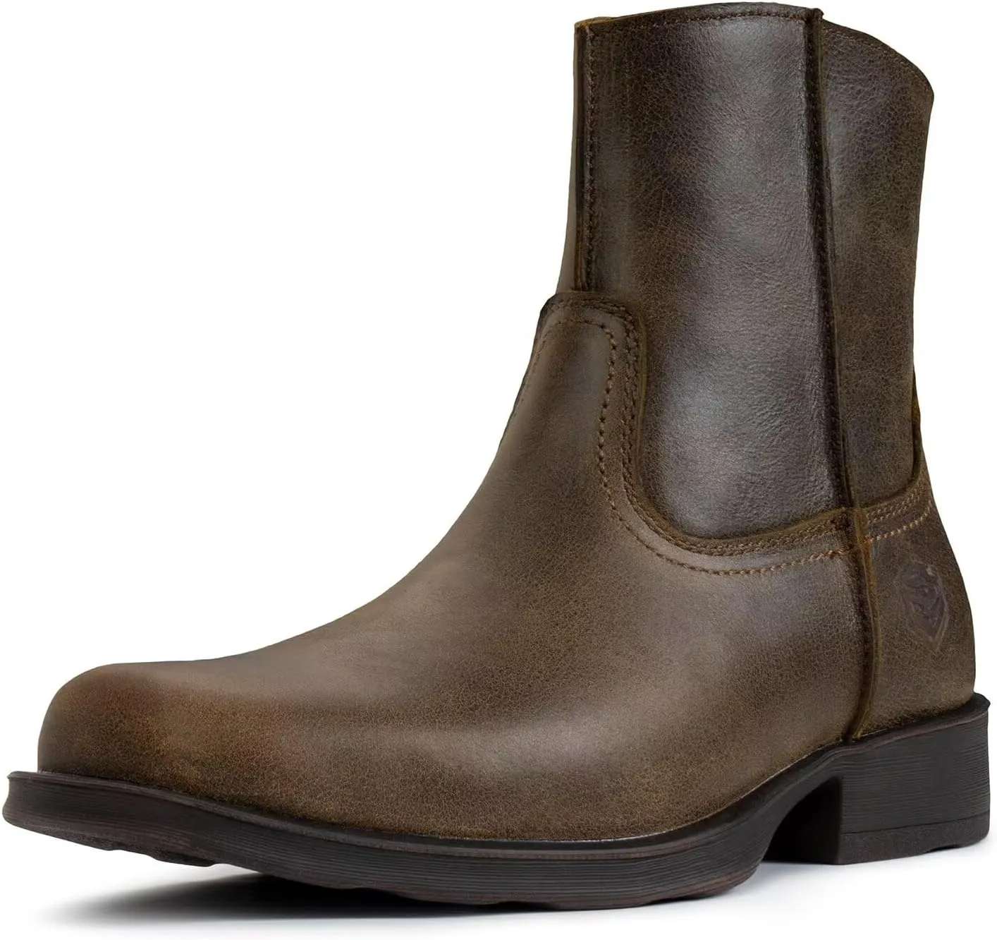 SUREWAY Cowboy Boots for Men - Square Toe Mens Western Slip on Boots, Slip Resistant Country Boots, Durable Comfortable, Old West Style Casual/Work/Dress Shoes