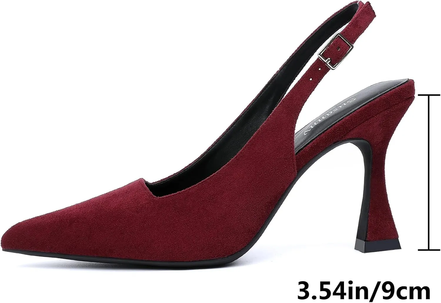 Susanny Slingback Kitten Heels Elegant Dressy Pumps for Women Closed Pointy Toe Sexy Chunky High Heels Wedding Bride Prom Party Dress Shoes