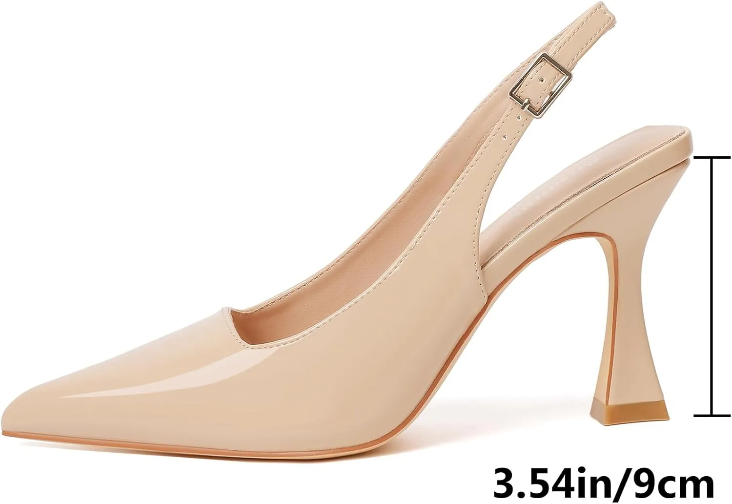Susanny Slingback Kitten Heels Elegant Dressy Pumps for Women Closed Pointy Toe Sexy Chunky High Heels Wedding Bride Prom Party Dress Shoes
