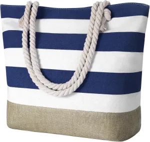 Tavaleu Beach Bags for Women, Large Beach Tote Bag Waterproof Sandproof, Swim Pool Bag with Zipper