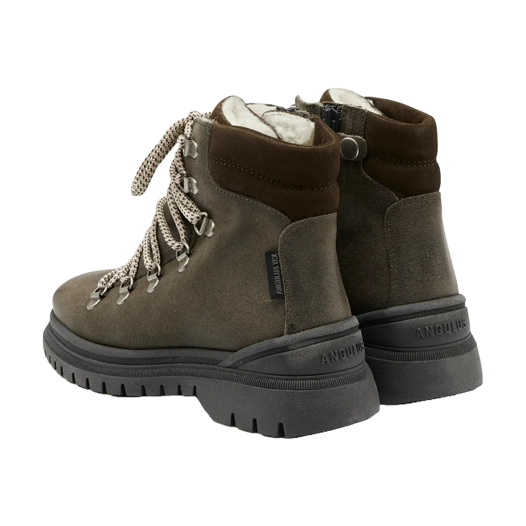 TEX-Lace-up boot with zipper and wool lining