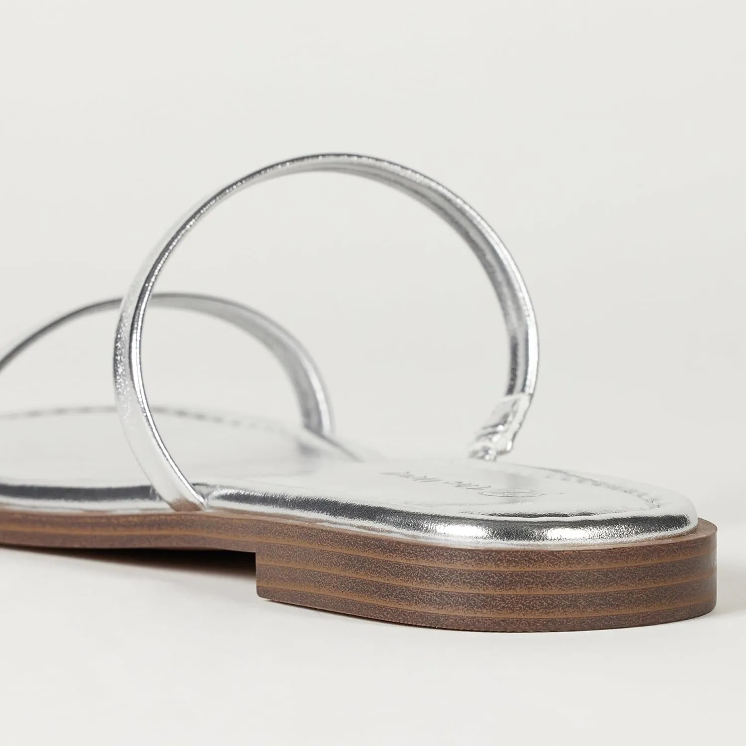The Drop Women's Paris Square Toe Two Strap Flat Sandal