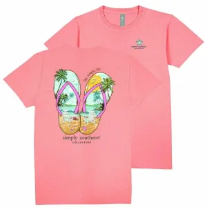 The Simple Life - Beach - Flip Flops - Sandals - SS - S25 - Adult T-Shirt