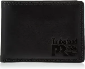 Timberland PRO Men's Leather RFID Wallet with Removable Flip Pocket Card Carrier