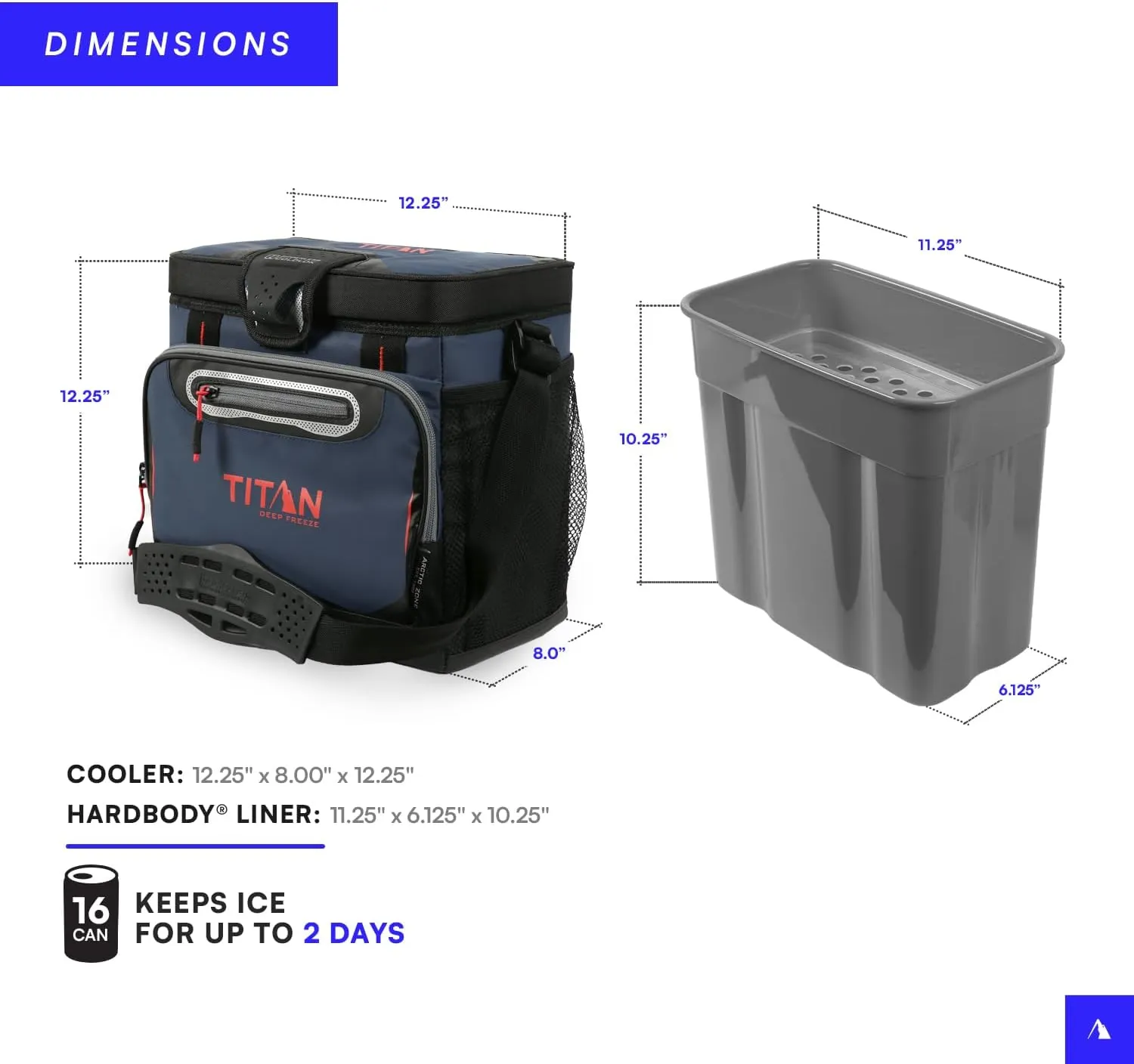 Titan Deep Freeze Coolers - Zipperless Hardbody Cooler - Deep Freeze Insulation, HardBody Liner, and SmartShelf