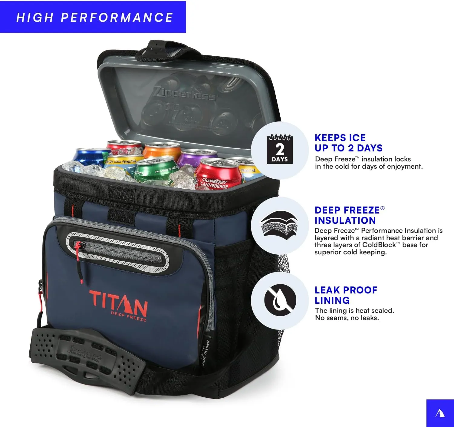 Titan Deep Freeze Coolers - Zipperless Hardbody Cooler - Deep Freeze Insulation, HardBody Liner, and SmartShelf