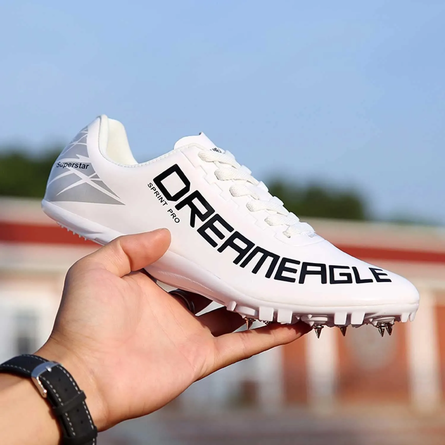 Track Shoes Spikes Mens Womens Mesh Breathable Athletics Sprint Racing Running Nail Sneaker Track and Field Shoes Boys Girls
