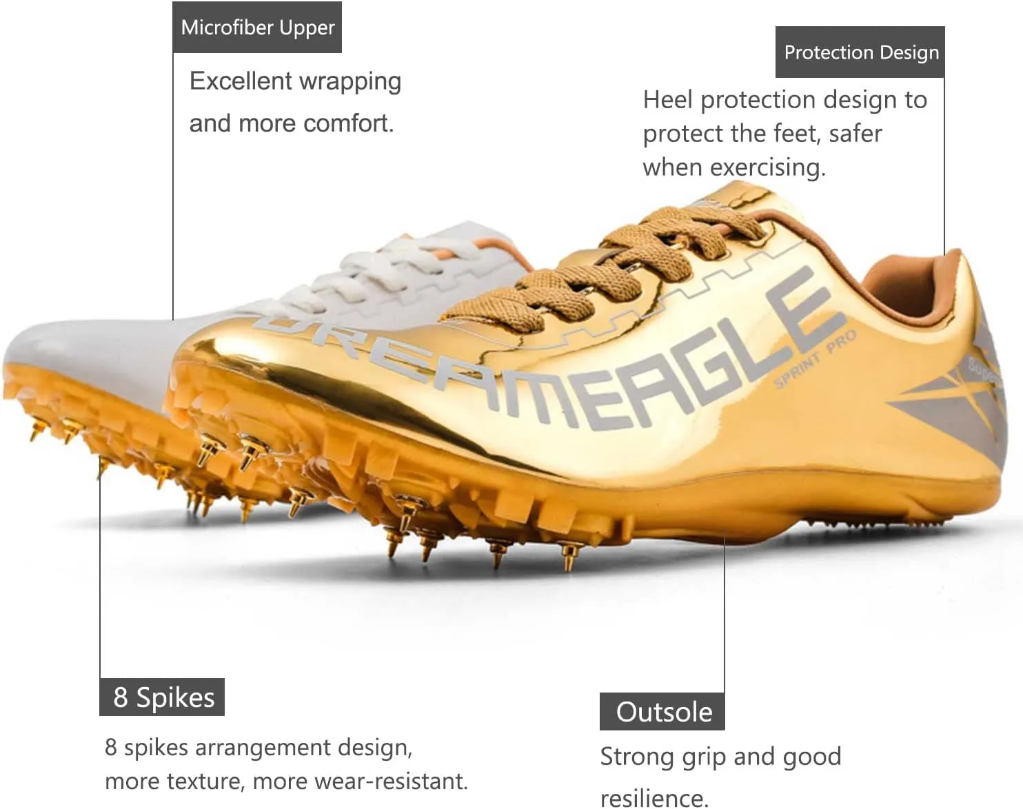 Track Shoes Spikes Mens Womens Mesh Breathable Athletics Sprint Racing Running Nail Sneaker Track and Field Shoes Boys Girls