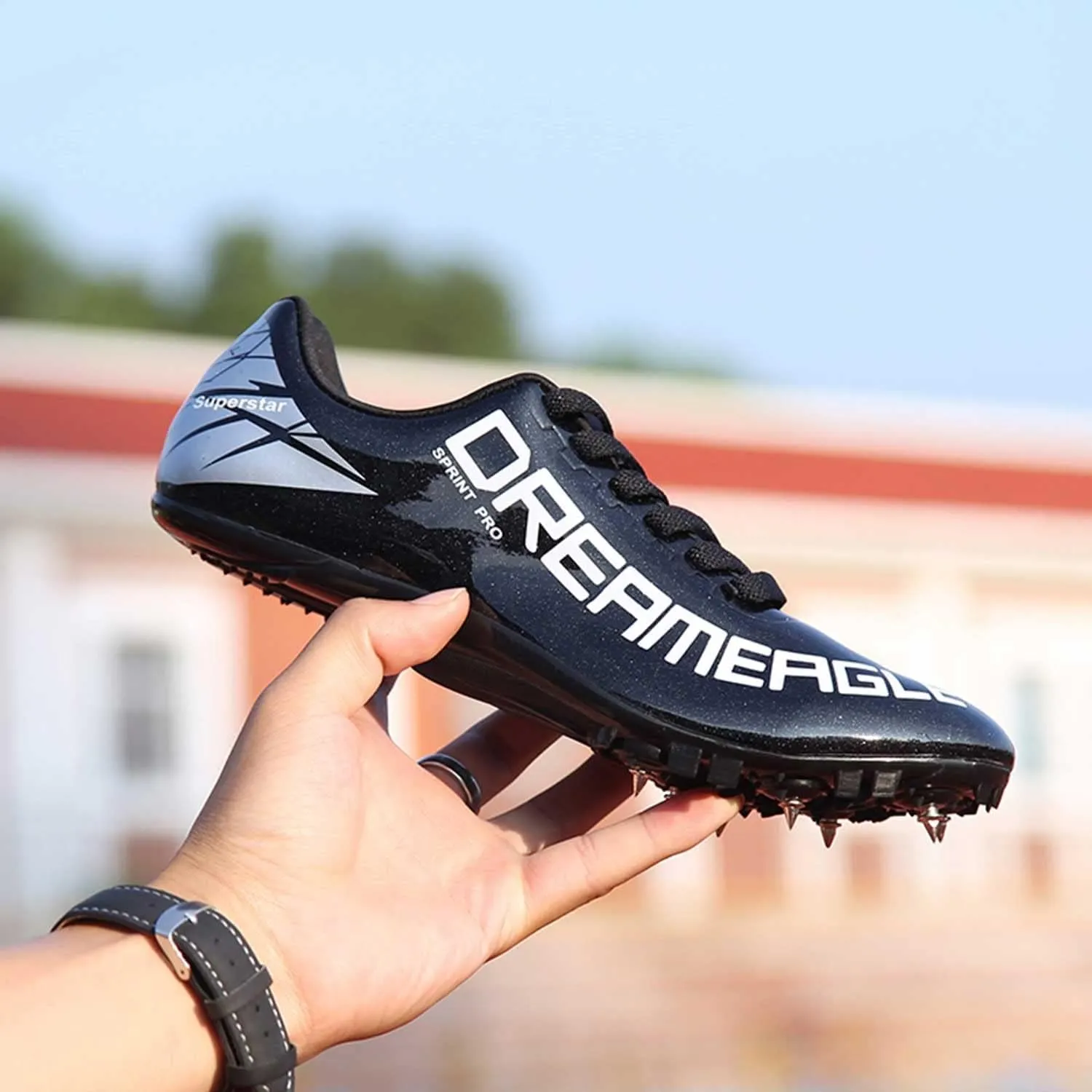 Track Shoes Spikes Mens Womens Mesh Breathable Athletics Sprint Racing Running Nail Sneaker Track and Field Shoes Boys Girls