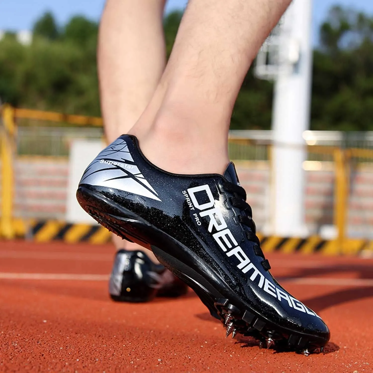 Track Shoes Spikes Mens Womens Mesh Breathable Athletics Sprint Racing Running Nail Sneaker Track and Field Shoes Boys Girls