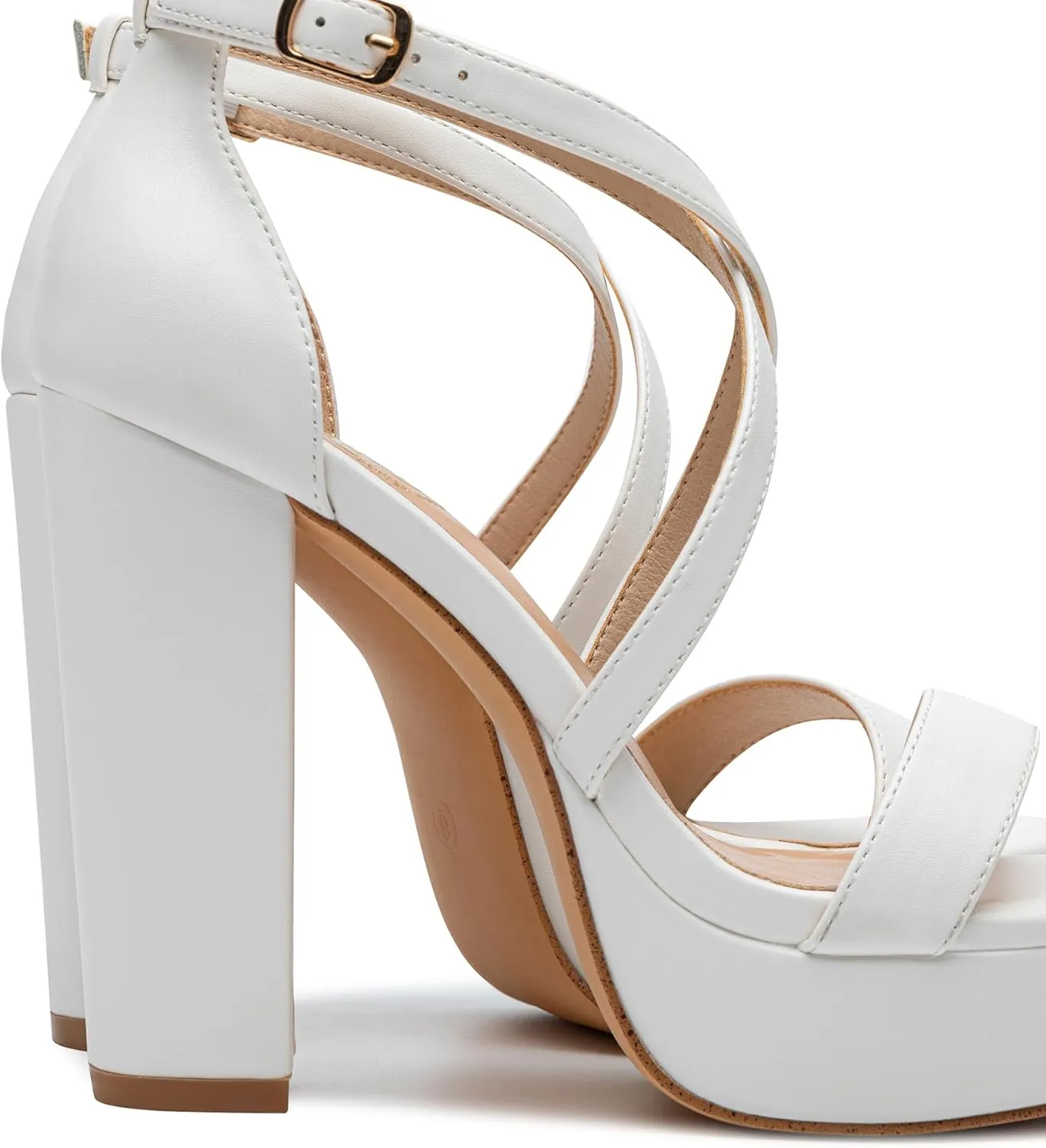 Trary Women's Strappy Platform Chunky High Heels Sandals Fashion Comfortable Open Toe Block Heels for Women Dress Wedding Party Shoes