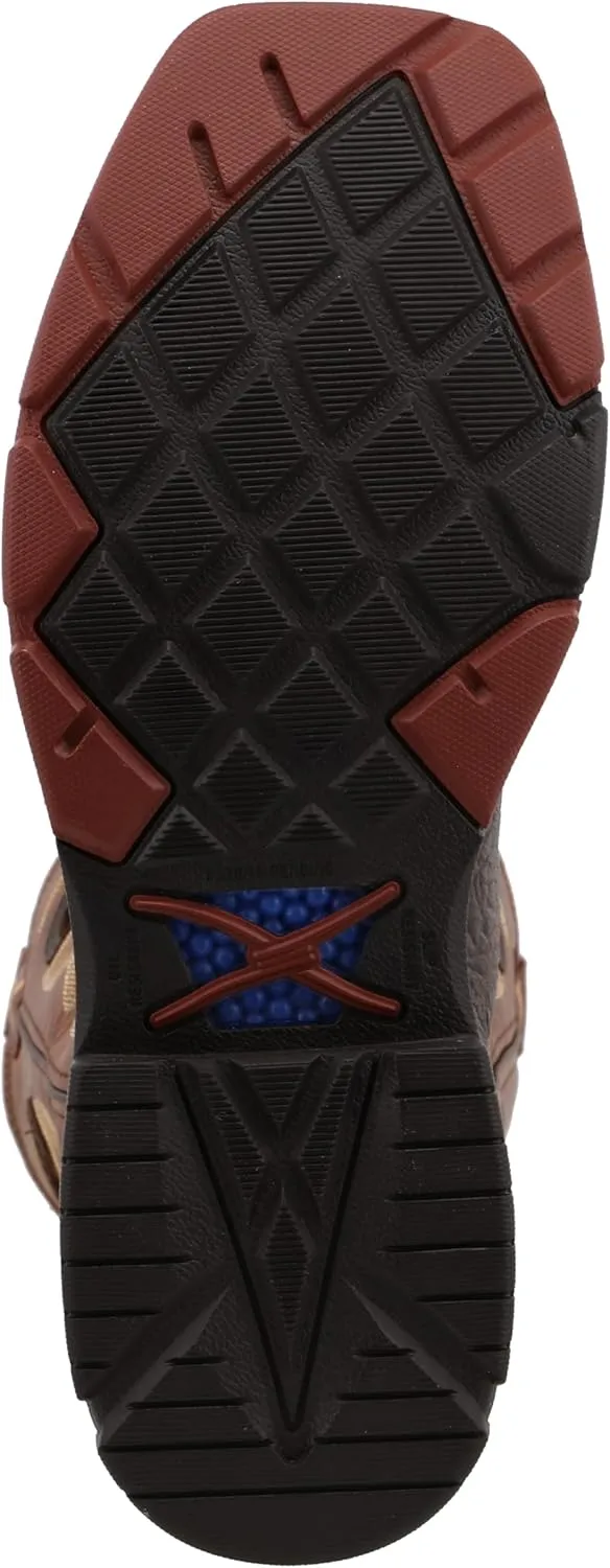 Twisted X Men's 12" Western Work Boot, Square Toe Alloy Toe with CellStretch