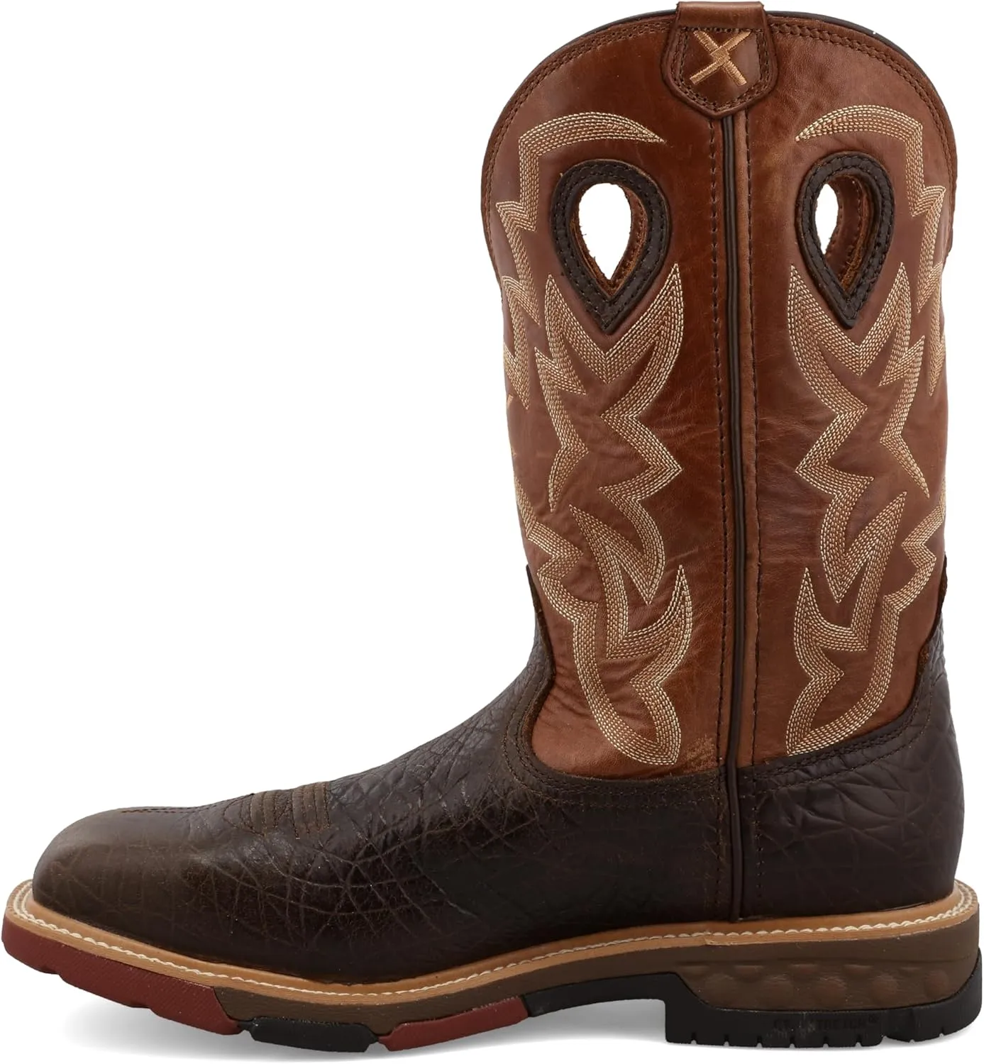 Twisted X Men's 12" Western Work Boot, Square Toe Alloy Toe with CellStretch