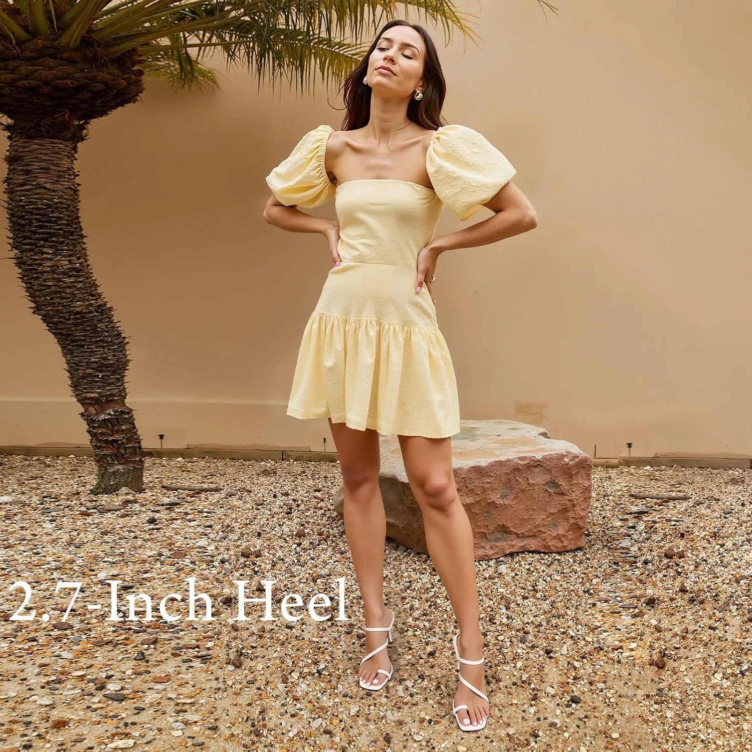 Uacllcau Strappy Kitten Heels For Women Square Open Toe Low Heels Stiletto Heeled Sandals Sexy Fashion Party Dress Slip On Slides Womens Heels