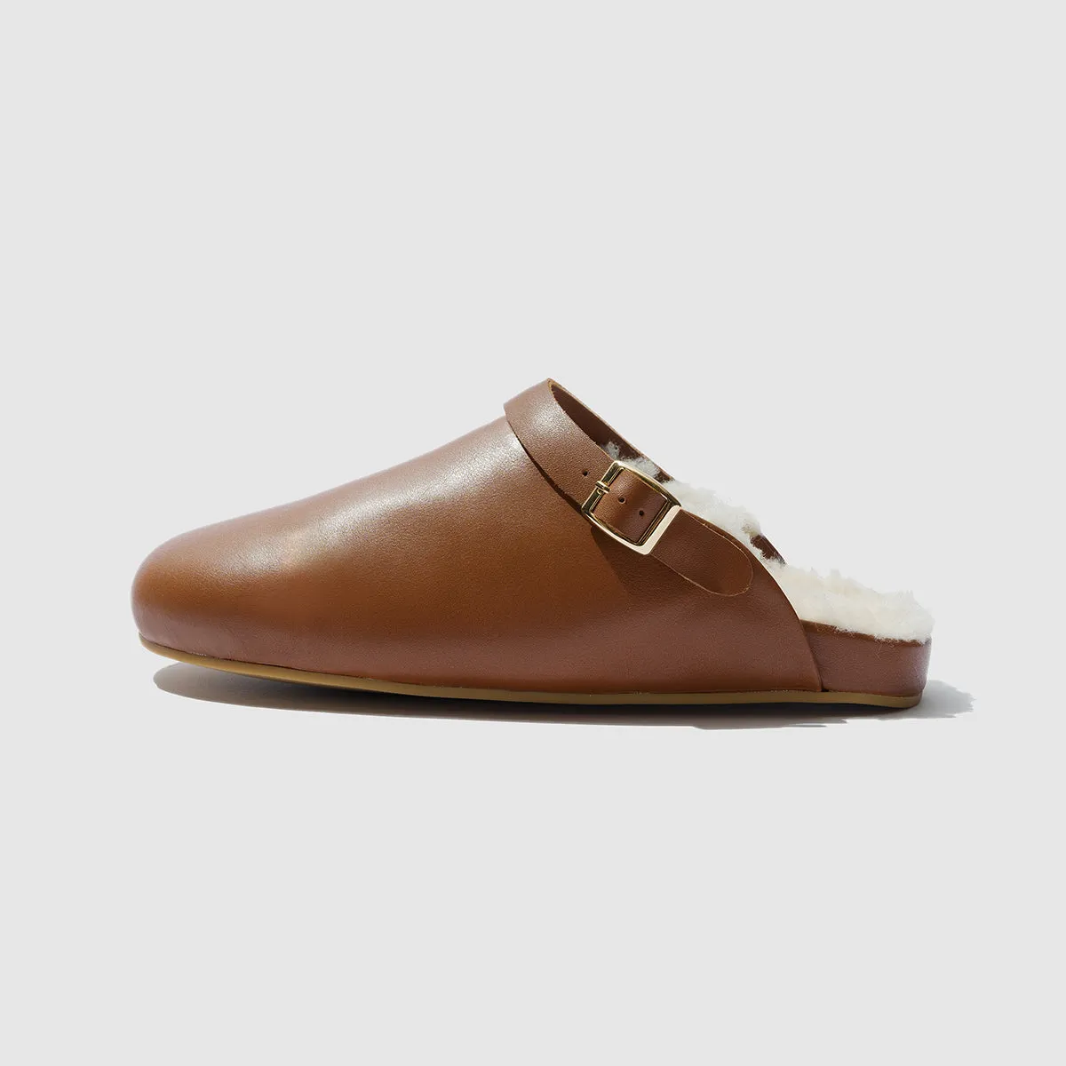 UMBER CLOG WITH SHEARLING