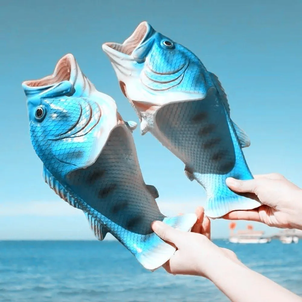 Unisex Fish Slippers, bass Sandals, Animal Slippers Animal Fish