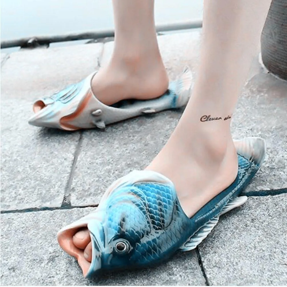 Unisex Fish Slippers, bass Sandals, Animal Slippers Animal Fish