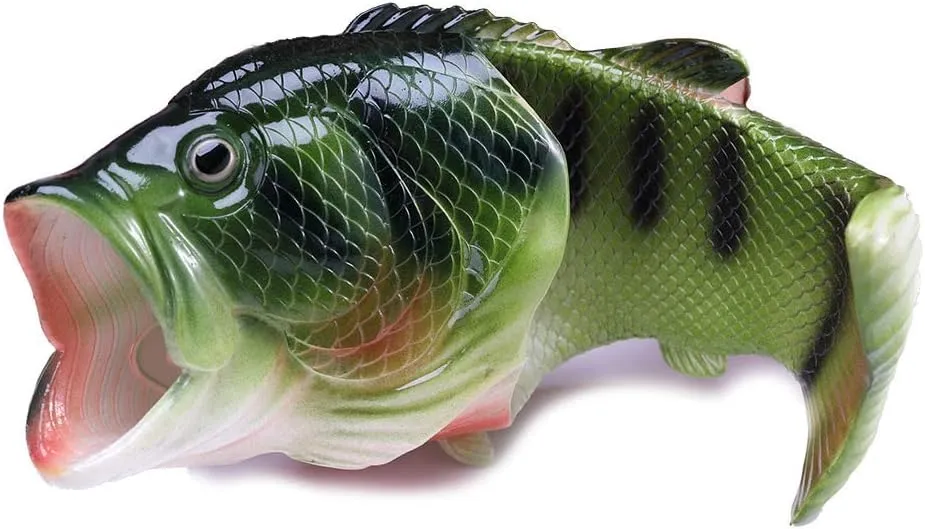 Unisex Fish Slippers, bass Sandals, Animal Slippers Animal Fish