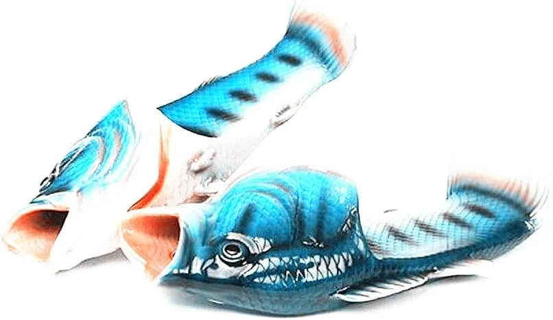 Unisex Fish Slippers, bass Sandals, Animal Slippers Animal Fish
