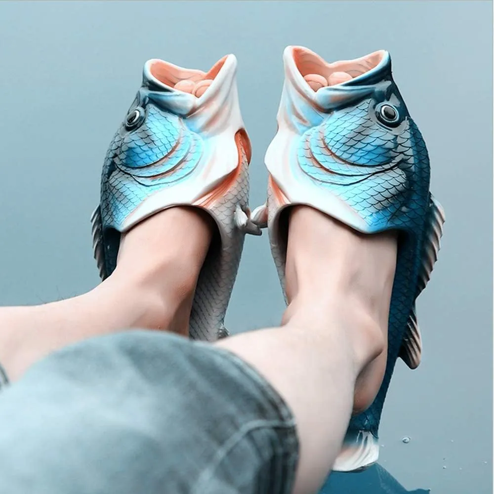 Unisex Fish Slippers, bass Sandals, Animal Slippers Animal Fish