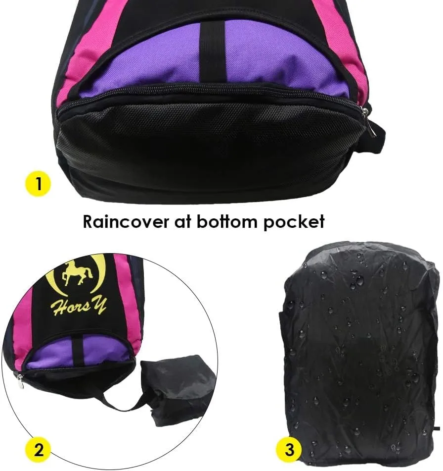 UNISTRENGH Professional Horse Riding Boot Bag Helmet Bag Parent-C Equestrian Horse Riding Backpack with Hat Compartment