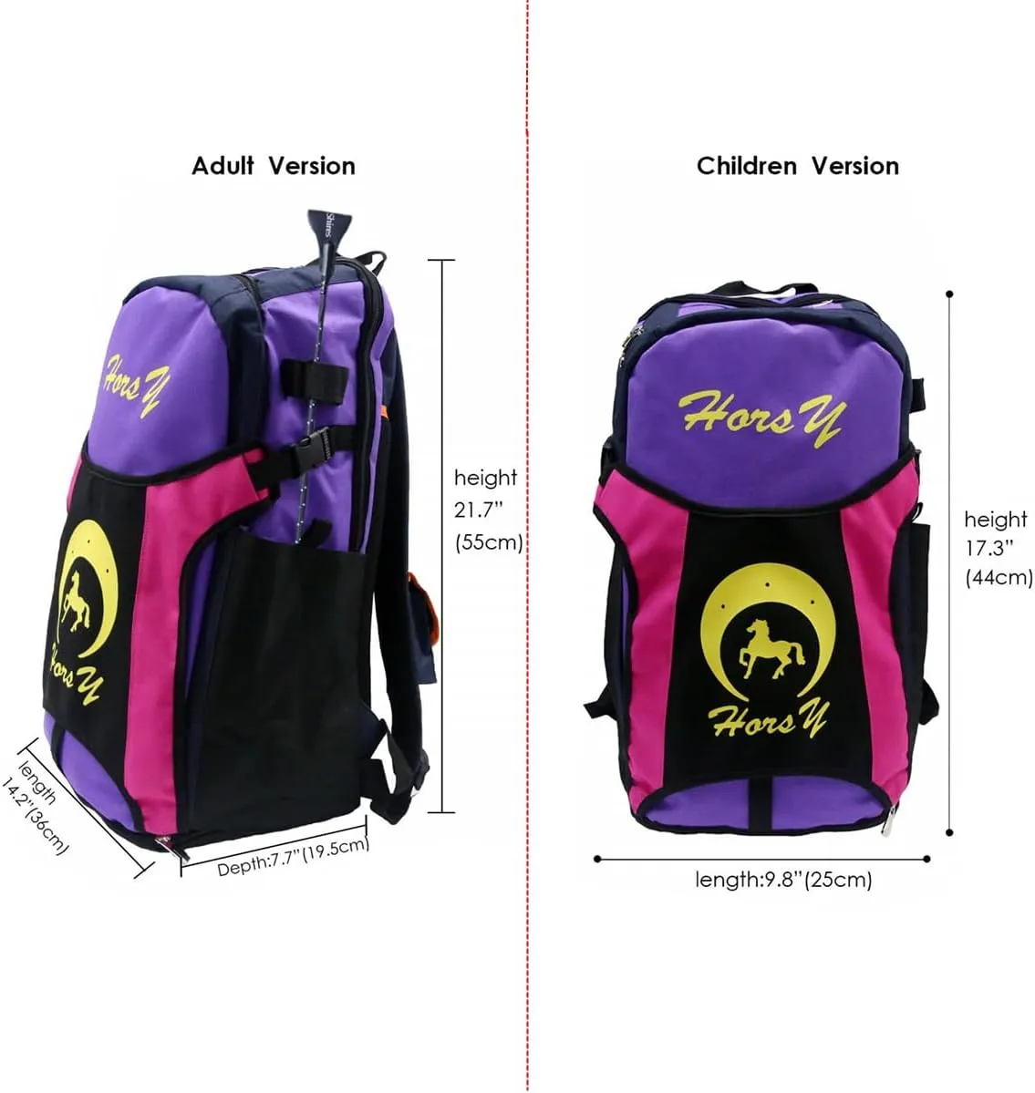 UNISTRENGH Professional Horse Riding Boot Bag Helmet Bag Parent-C Equestrian Horse Riding Backpack with Hat Compartment