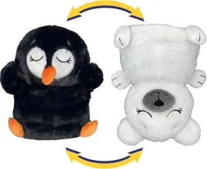 Upside Down Inside Out - Penguin to Bear - 2-in-1 Animal Plush, Belly Flips to Reveal 2nd Character, Kids Play Companion, Plus Bonus Baby