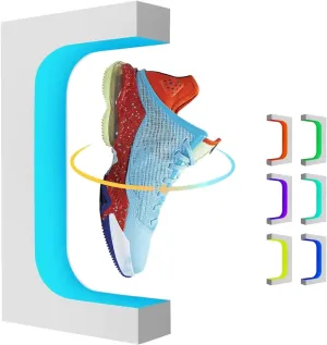 UVEHAS Magnetic Levitating Shoe Display Stand Floating Sneaker Rack with LED Light Rotation Magnetic Levitation Holder Stand for Shoes Collectors Shoe Store Show Home Decoration