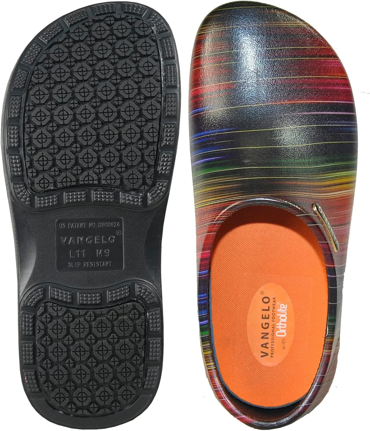 VANGELO Professional Slip Resistant Clog Waterproof Men Work Nurse Shoe Chef Shoe Carlisle Black Lime White Multicolor