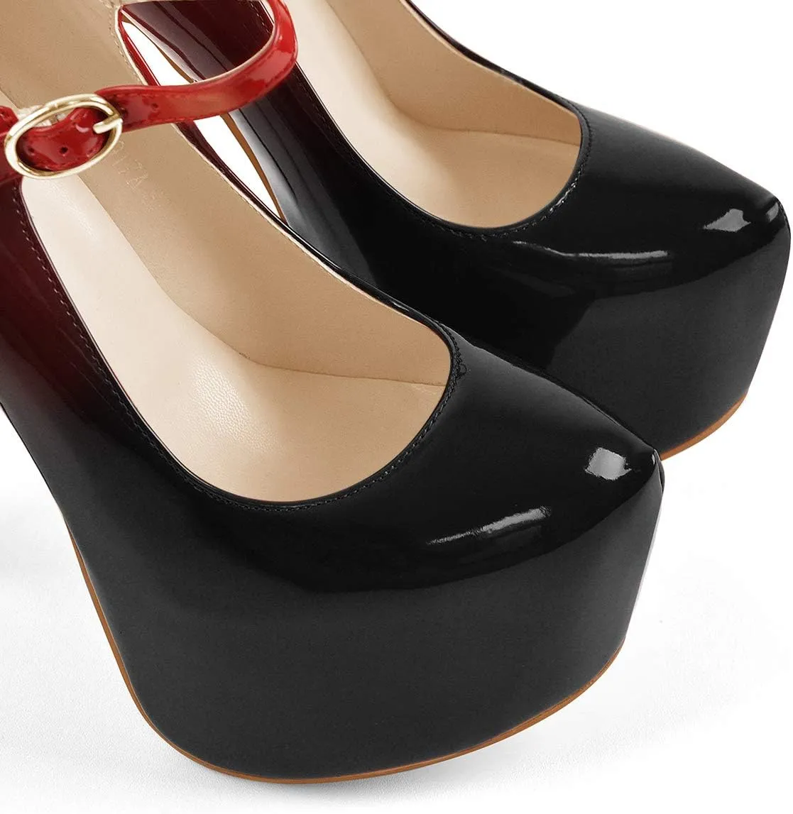 VERISSON Fashion Mary Jane High Heeled Platform Pumps Buckle Strappy Stiletto Court Shoes for Wedding Dress