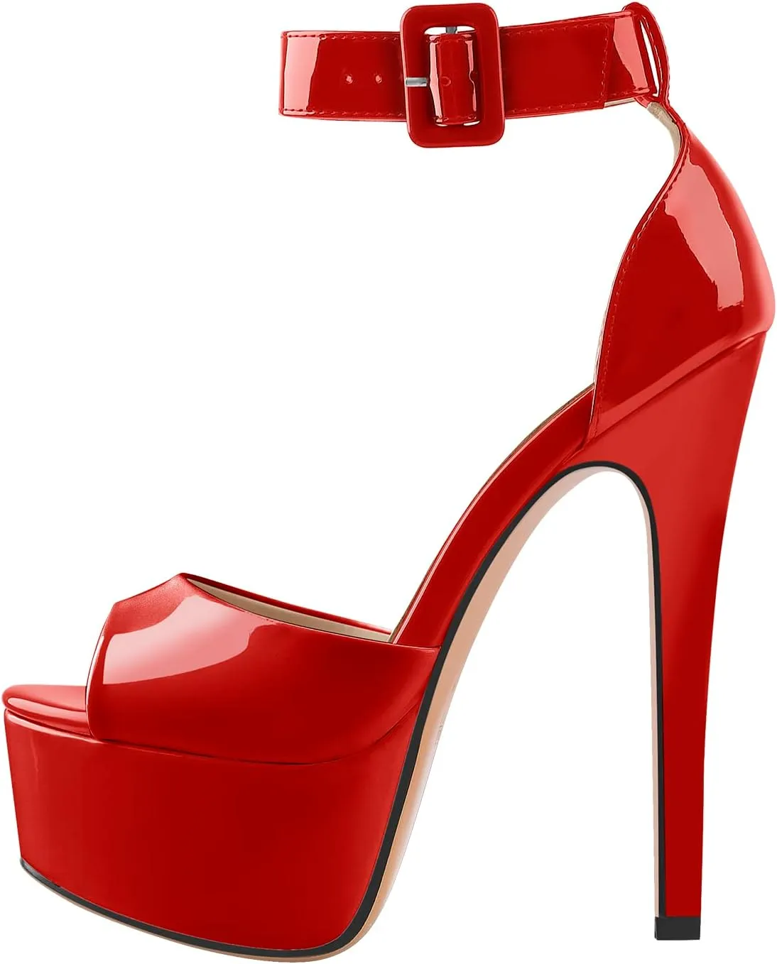 VERISSON Women's Fashion Mary Jane Stiletto Pumps Round Toe Buckle Strappy Platform Court Shoes